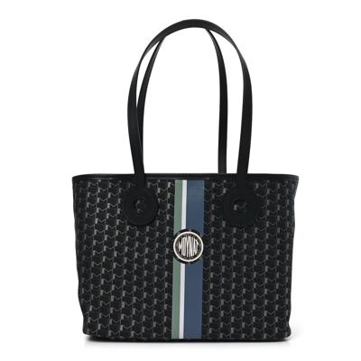 Moynat Grained Calfskin Canvas 1920 Oh! Tote Ruban PM Carbon Silver 1801370 – FASHIONPHILE