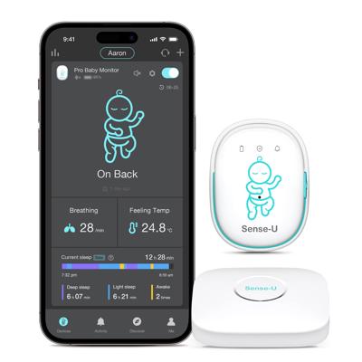 Sense-U Pro Baby Breathing Monitor, Real-time Alerts for No Breathing, Rollover, Overheating from Anywhere, Arousal Vibration, Audible & App Alerts, E