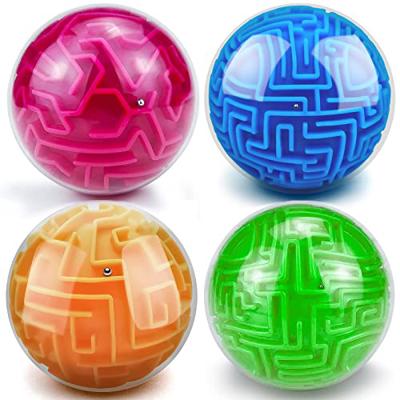 YongnKids 4Pcs 3D Puzzle Maze Ball Brain Teaser Puzzles Maze Game for Kids Adult, Fidget Toy for Motor Skills and Coordination,Kids Autism ADHD Calmin
