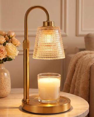 Innqoo Gold Candle Warmer Lamp with Timer, Dimmable Candle Warmer for Jar Candles, Height Adjustable Wax Melts Warmer, Birthday Gifts for Women Mom, H