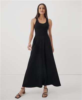 Women’s Fit & Flare Open Back Maxi Dress made with Organic Cotton | Pact