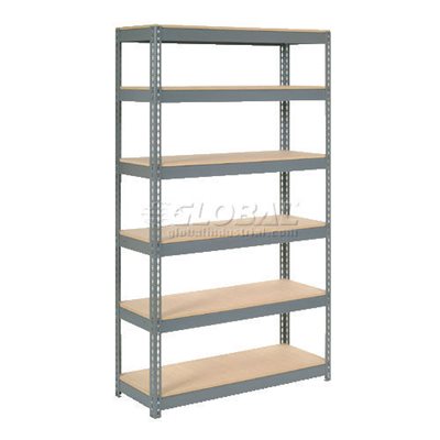 Global Industrial Extra Heavy Duty Shelving 48Wx18Dx96H w/6 Shelves, Wood Deck