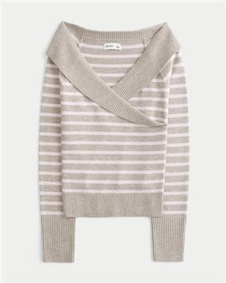 Womens Off-the-Shoulder Wrap Sweater | Womens Tops | HollisterCo.ca