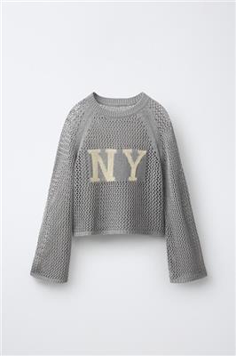 MESH TEXT JUMPER - Gray marl | ZARA Canada