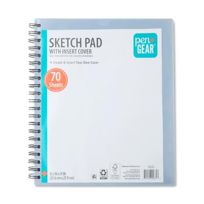 Pen+Gear Create a Cover Sketch Diary, Blue, Insertable Cover, 70 Sheets, 8.5 in x 11 in - Walmart.com
