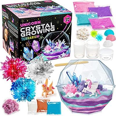 Original Stationery Grow Your Own Crystal Unicorn Terrarium Kit, Crystal Growing Kit with Everything Needed to Grow 3 Real Crystals for Kids, Fun Crea
