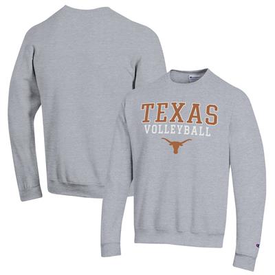 Texas Longhorns Champion Stack Logo Volleyball Powerblend Pullover Sweatshirt - Heather Gray