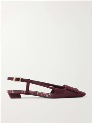 ROGER VIVIER 25 suede slingback ballet flats | NET-A-PORTER