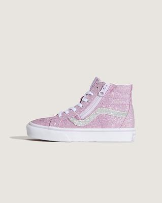 Little Kids Sk8-Hi Side Zip Shoe in Glitter Lilac Mist Purple | Vans