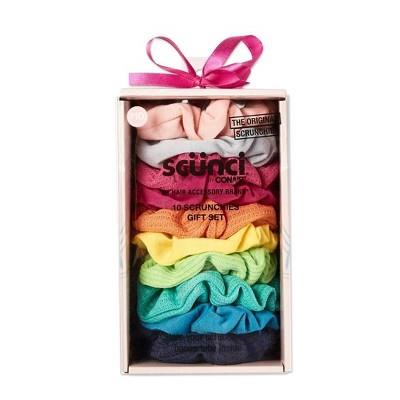 Scunci Holiday Assorted Hair Scrunchies Gift Set - Bright - 10ct : Target