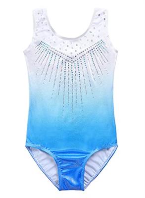DAXIANG Leotard for Girls Gymnastics Blue Toddler Athletic Dance Wear Leotard Colorful Ribbons