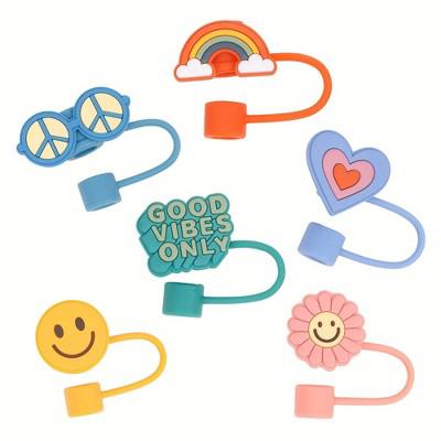 Manna 6pc Good Vibes Straw Toppers : Target