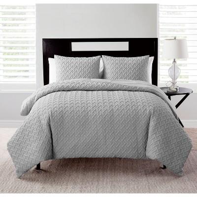 Full/queen Nina Embossed Comforter Set Gray - Vcny Home: Hypoallergenic, Microfiber, Transitional Style : Target
