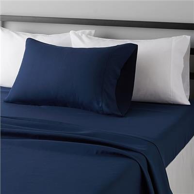Amazon.com: Amazon Basics Lightweight Super Soft Easy Care Microfiber 3-Piece Bed Sheet Set with 14-Inch Deep Pockets, Twin, Navy Blue, Solid : Home &