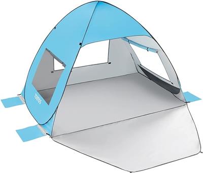 Amazon.com : TOBTOS UPF 50  Pop Up Beach Tent, Beach Umbrella, Automatic Sun Shelter 2-3 People UV Protection Portable Sunshade, Easy Set Up Baby Cano