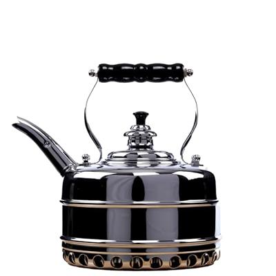 Newey & Bloomer Buckingham No. 3 Tea Kettle, 1.9 Qt. - Solid Copper Body & Chrome-Plated Finish, Heat-Resistant Beechwood Handle - Vintage-Inspired Ki