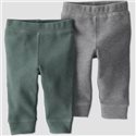Baby Boys' 2pk Organic Cotton Solid Pull-on Pants - Little Planet By Carter's Green/gray : Target
