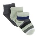 (1) Low Sock Set - Aloe, Stone, & Zoology Stripe – Green Bean Baby Boutique