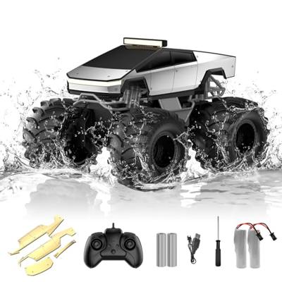 Amphibious Remote Control Car, 1:18 Monster Truck Toys for Boys RC Cars, 2.4 GHz Waterproof RC Trucks, 4WD All Terrain Off-Road Pickup, Kids Christmas