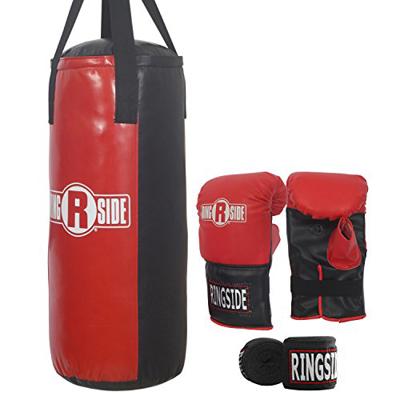 Ringside Youth 40 lb Heavy Bag Kit - Filled Kids Punching Bag Set with Boxing Gloves, Handwraps & Mounting Hardware for MMA, Kickboxing & Martial Arts