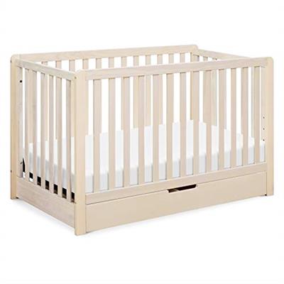 Carters by DaVinci Colby 4-in-1 Convertible Crib with Trundle Drawer in Washed Natural, Greenguard Gold Certified, Undercrib Storage