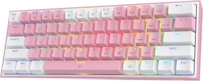 Amazon.com: Redragon K617 Fizz 60% Wired RGB Gaming Keyboard, 61 Keys Hot-Swap Compact Mechanical Keyboard w/White and Grey Color Keycaps, Linear Red
