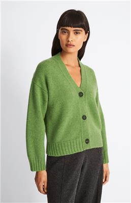 Pringle of Scotland Womens Cropped Cosy Cashmere Cardigan In Wood Sage
