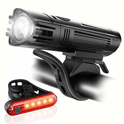 Ascher Ultra Bright USB Rechargeable Bike Light Set, Powerful Bicycle Front Headlight and Back Taillight, 4 Light Modes, Easy to Install for Men Women