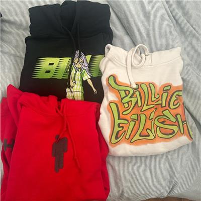 Bundle of billie eilish hoodies All size medium and... - Depop
