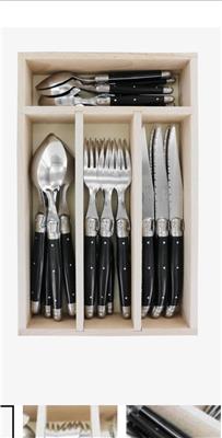 Laguiole by Andre Verdier Debutant Cutlery Set 24pc Black | Kitchen Warehouse™