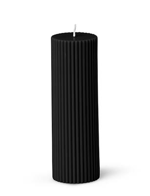 Black Blaze Wide Column Pillar Candle Black | David Jones