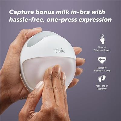 Amazon.com: Elvie Curve Manual Wearable Breast Pump | Hands-Free, Kick-Proof, Portable Silicone Pump That Can Be Worn in-Bra for Gentle, Natural Milk