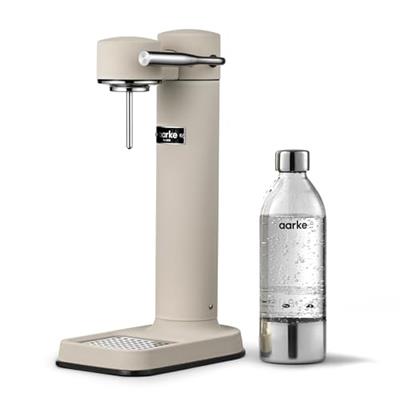 aarke Carbonator lll, Sparkling & Carbonation Water Machine, Stainless Steel with PET BPA-Free Reusable Bottle Volume 800 mL (Sand)