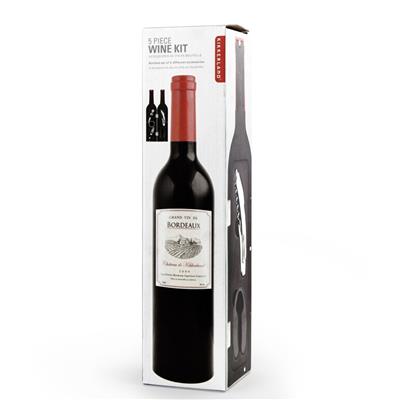 Kikkerland 5 Piece Wine Kit | Indigo