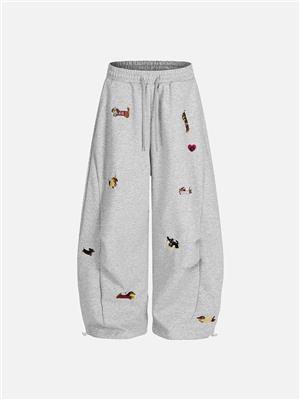 Aelfric Eden Embroidery Dog Baggy Barrel Sweatpants – Aelfric eden