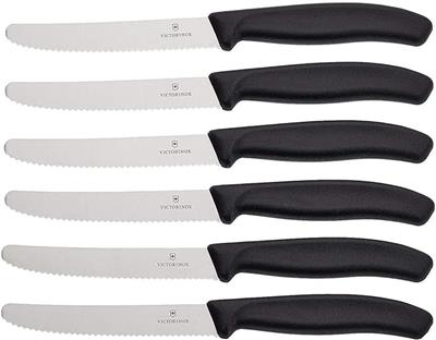 Victorinox 6-Piece Swiss Classic Tomato/Table Knife Set with 11 cm Blade, Stainless Steel, Black, 30 x 5 x 5 cm : Amazon.co.uk: Home & Kitchen