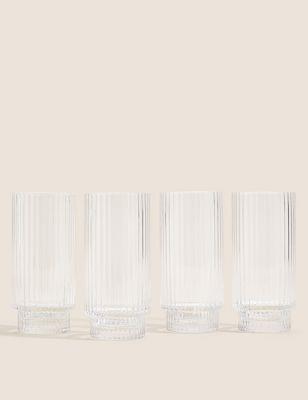 Set of 4 Handmade Celine Hi Ball Glasses | M&S Collection | M&S