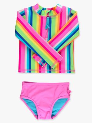 Long Sleeve Zipper Rash Guard 2-Piece | RuffleButts & RuggedButts