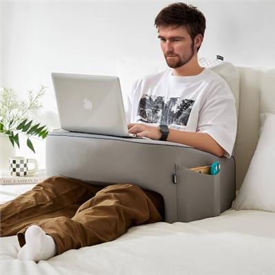 cooloo8 Soft Lap Desk Pillow for Adult, Extra Large Reading Pillow with Pocket, Arm Rest Pillow, Memory Foam Bed Rest Pillows can Reading, Working in