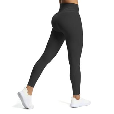 Aoxjox High Waisted Workout Leggings for Women Compression Tummy Control Trinity Buttery Soft Yoga Pants 26 (Black, Medium)
