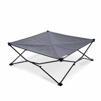 Coolaroo On The Go Cooling Elevated Dog Bed, Portable for Travel & Camping, Collapsible for Storage, King, Steel Grey