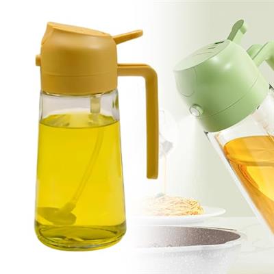 AIIONP 2 in 1 Glass Oil Sprayer & Dispenser, 2024 Upgrade Large 600ml/20Oz Olive Oil Dispenser Bottle for Kitchen, Food-grade Oil Spray Bottle for Coo