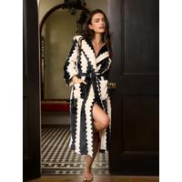 Jim Jam The Label Stripe Mono Dressing Gown - Black | Very
