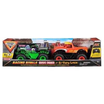 Monster Jam Official Grave Digger vs El Toro Loco Racing Rivals Remote Control Monster Trucks - 1:24 scale - 2 pk : Target