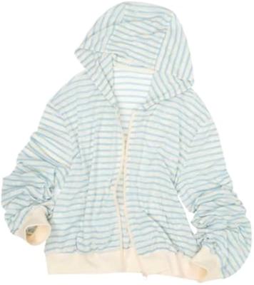 Amazon.com: MANGMAO Striped Cute Hoodies Teen Girls Y2k Cutecore Sweater Kawaii Lightweight Zip Up Hoodie Fairy Grunge Clothes (Blue Striped,Large) :