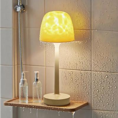Funlenry Spa-Like Shower Lamp - Waterproof Bathroom Lamp with 16 Color Ocean Wave Projector, Rechargeable Table Lamp with Remote & Touch Control, Cord