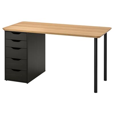 ANFALLARE / ALEX bureau, bambou/brun-noir, 140x65 cm (551/8x255/8) - IKEA CA