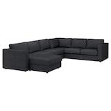 FINNALA cvr crnr sofa, 5-seat w chaise lng, Tallmyra black/gray - IKEA CA