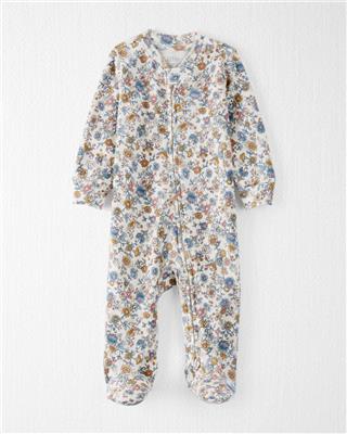 Damask Floral Print Baby Organic Cotton Sleep & Play Pajamas | carters.com