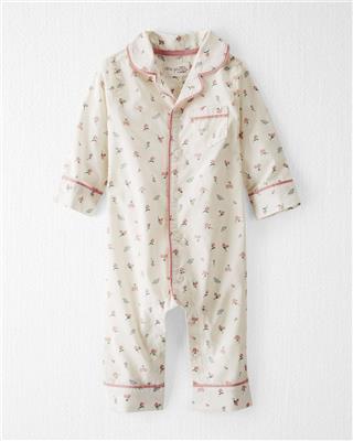 Ivory Baby Floral Print Organic Cotton Coat Style Sleep & Play Pajamas | carters.com